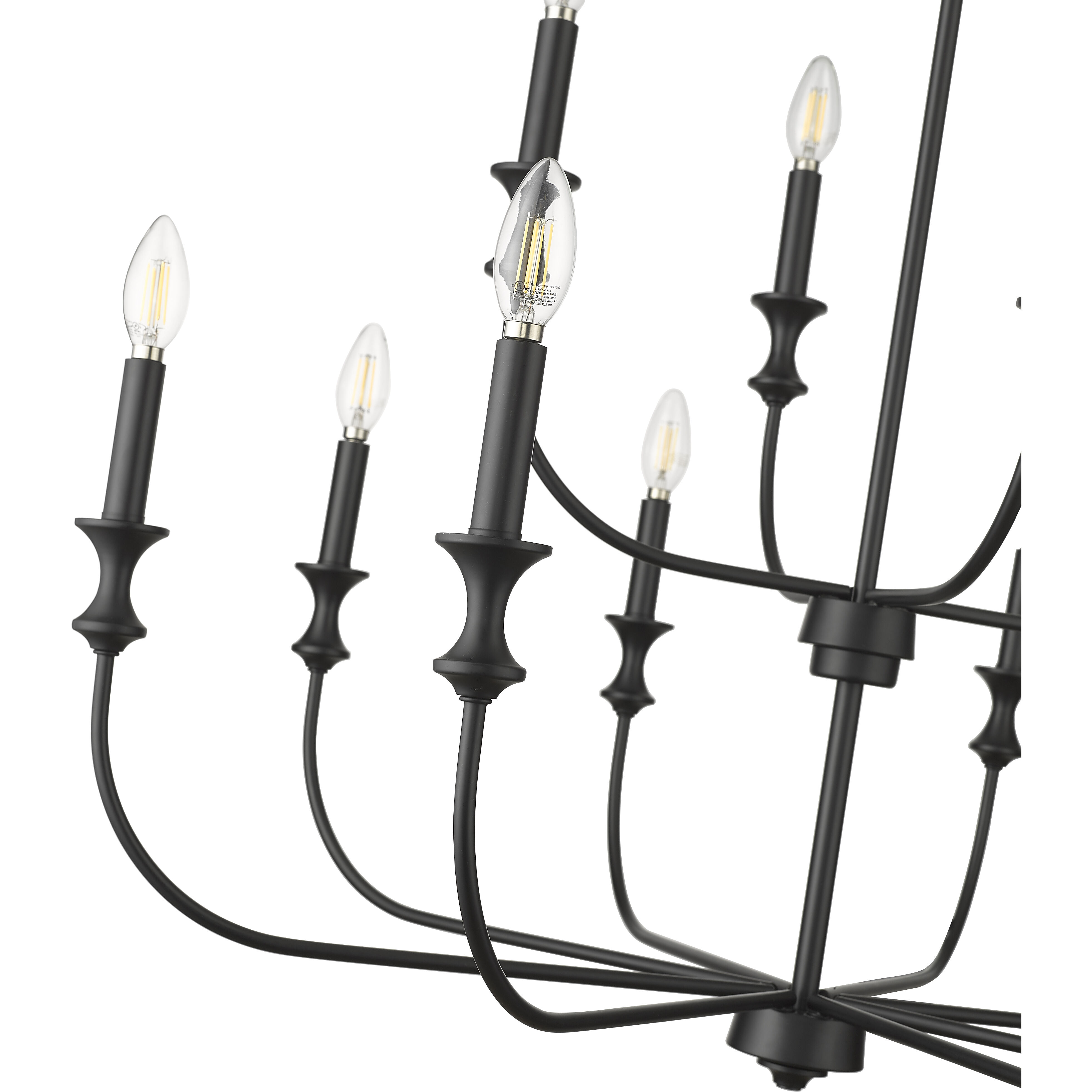 Savanne 12 Light 34 inch Matte Black Chandelier Ceiling Light